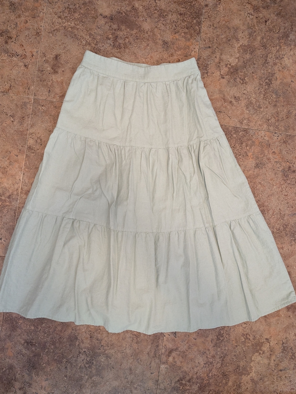 Sage Green Linen Blend Skirt